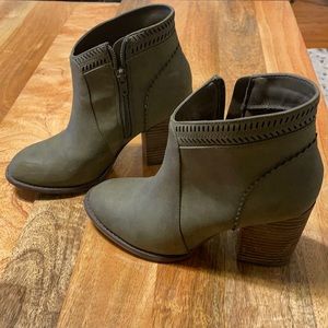Olive restricted ankle booties
